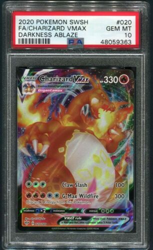 2020 Pokemon PSA 10 Charizard Vmax Full Art Darkness Ablaze 020189