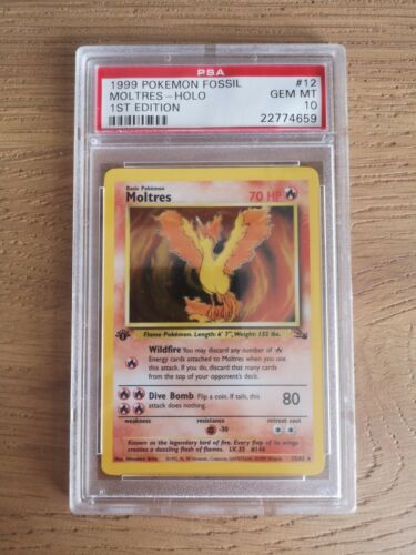 Moltres 1st Edition Fossil PSA 10 Holo 1262 Pokemon