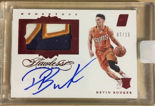 201516 Flawless Devin Booker Momentous Ruby 3 Color RC RPA Auto 715 Suns
