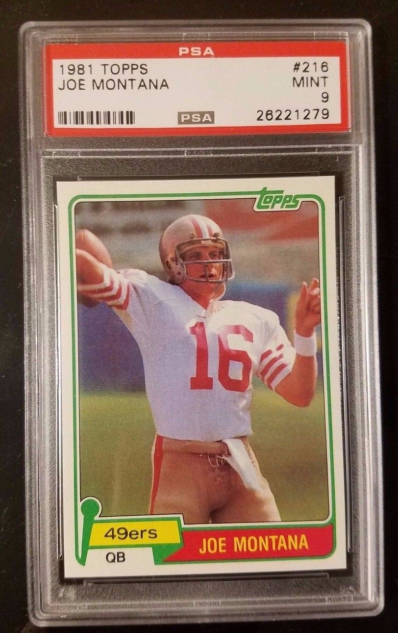 1981 Topps Joe Montana Rookie 216 graded PSA 9 MINT High Quality