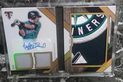 2016 Topps Triple Threads Ichiro Sick 4 Clr Logo Patch Auto Booklet Jsys 13 