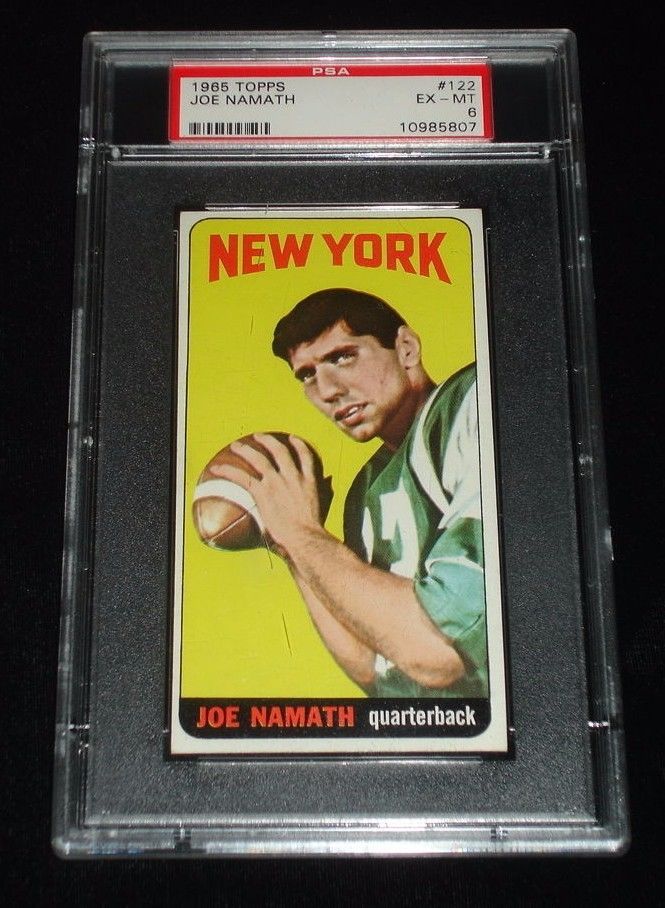 1965 Topps Joe Namath Rookie Football CardNY Jets122PSA EXMT 6High End