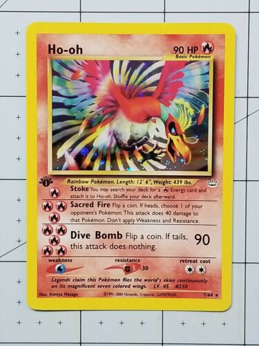 Hooh  764  Holo 1st Edition EX  Near Mint Neo Revalations Pokemon Card