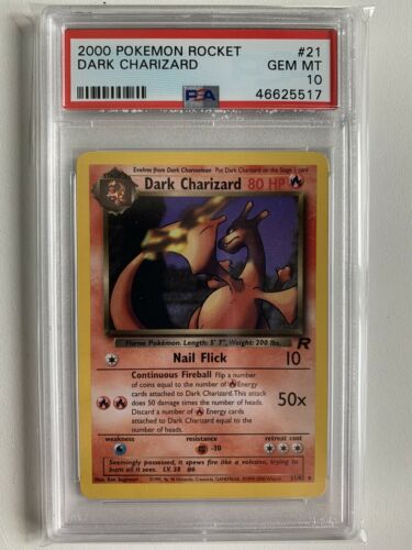 Pokemon PSA 10 Dark Charizard 2182 2002 Team Rocket  No Reserve