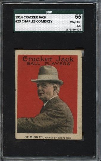 Charles Comiskey HOF 1914 Cracker Jack  23  SGC 55