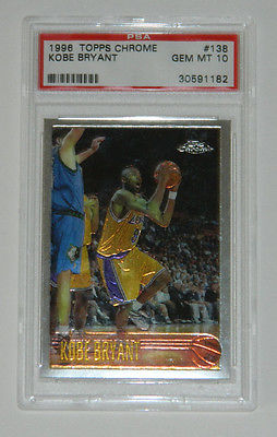 199697 KOBE BRYANT TOPPS CHROME 138 PSA 10 MINT RC ROOKIE CARD