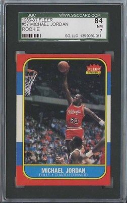 MICHAEL JORDAN 1986 87 FLEER BASKETBALL 57 BULLS ROOKIE SGC 84 NM 7