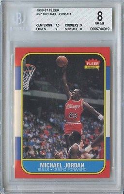 MICHAEL JORDAN 1986 87 FLEER BASKETBALL 57 BULLS ROOKIE BGS 8