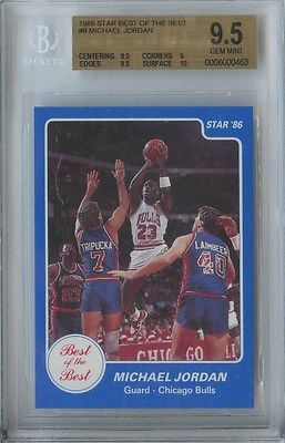 MICHAEL JORDAN 1986 STAR BEST OF THE BEST 9 CHICAGO BULLS BGS 95