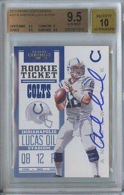 ANDREW LUCK 2012 CONTENDERS 201A COLTS ROOKIE TICKET AUTO SP550 BGS 95