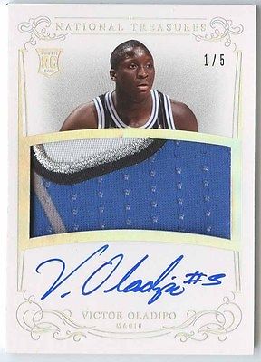 VICTOR OLADIPO 2013 14 NATIONAL TREASURES 116 MAGIC ROOKIE PATCH AUTO 15