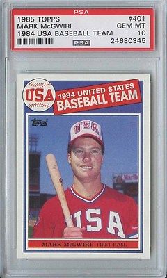 MARK MCGWIRE 1985 TOPPS USA BASEBALL TEAM 401 ROOKIE PSA 10