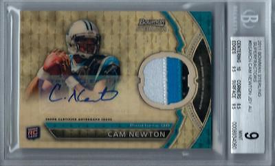 2011 Bowman Sterling CAM NEWTON Superfractor Auto Patch rc rookie 11 BGS 910