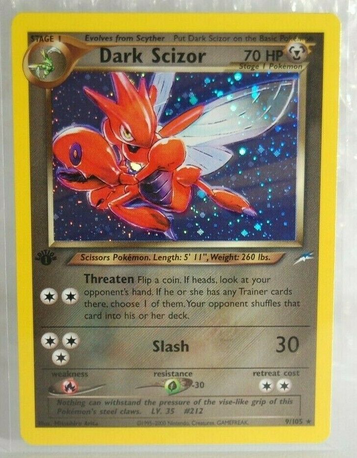 Dark Scizor 1st Edition Holo Rare Neo Destiny Pokemon Card NM 9