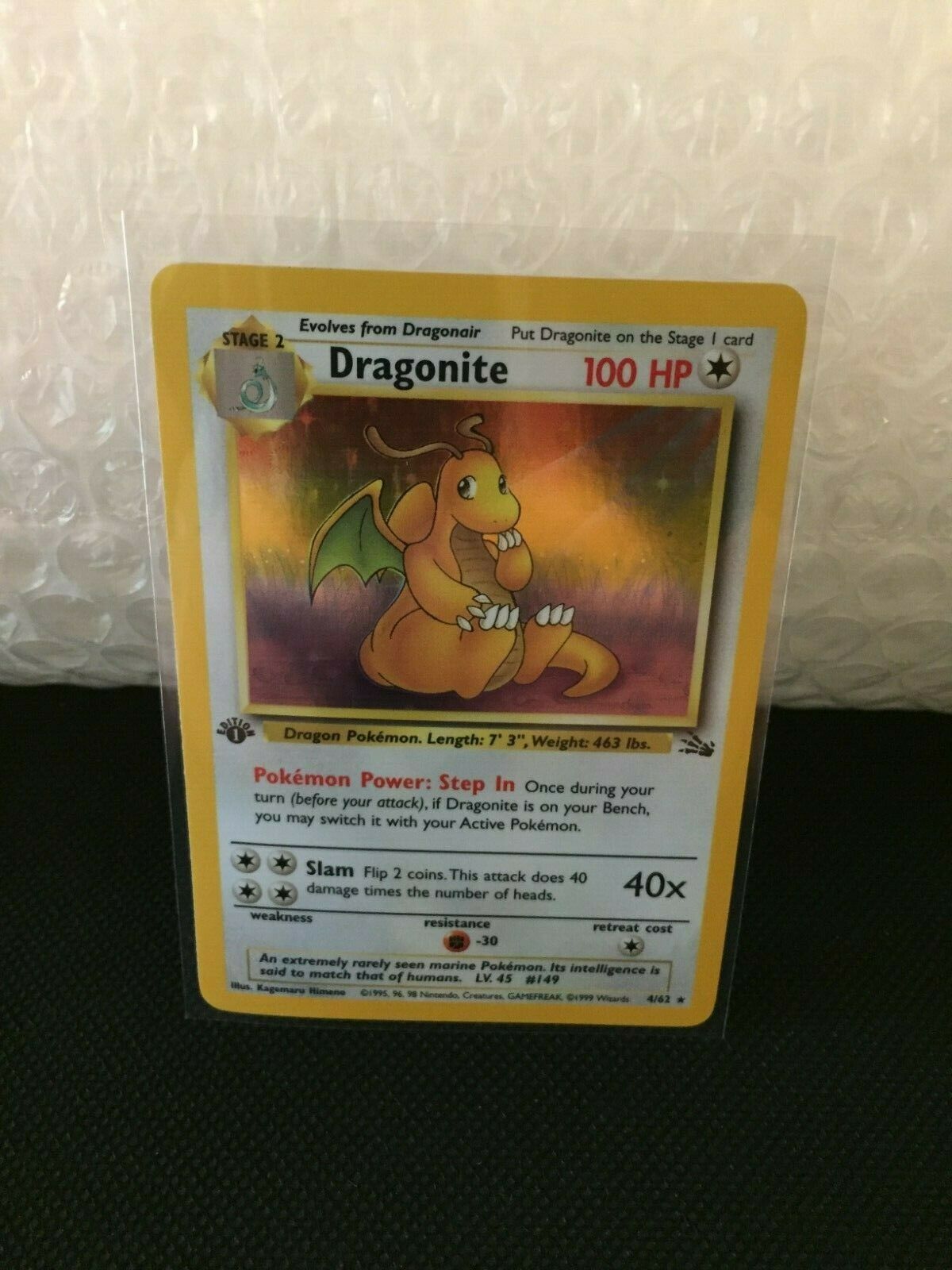Dragonite 1st Edition Holo Rare Fossil 1999 Pokemon Card NM 4