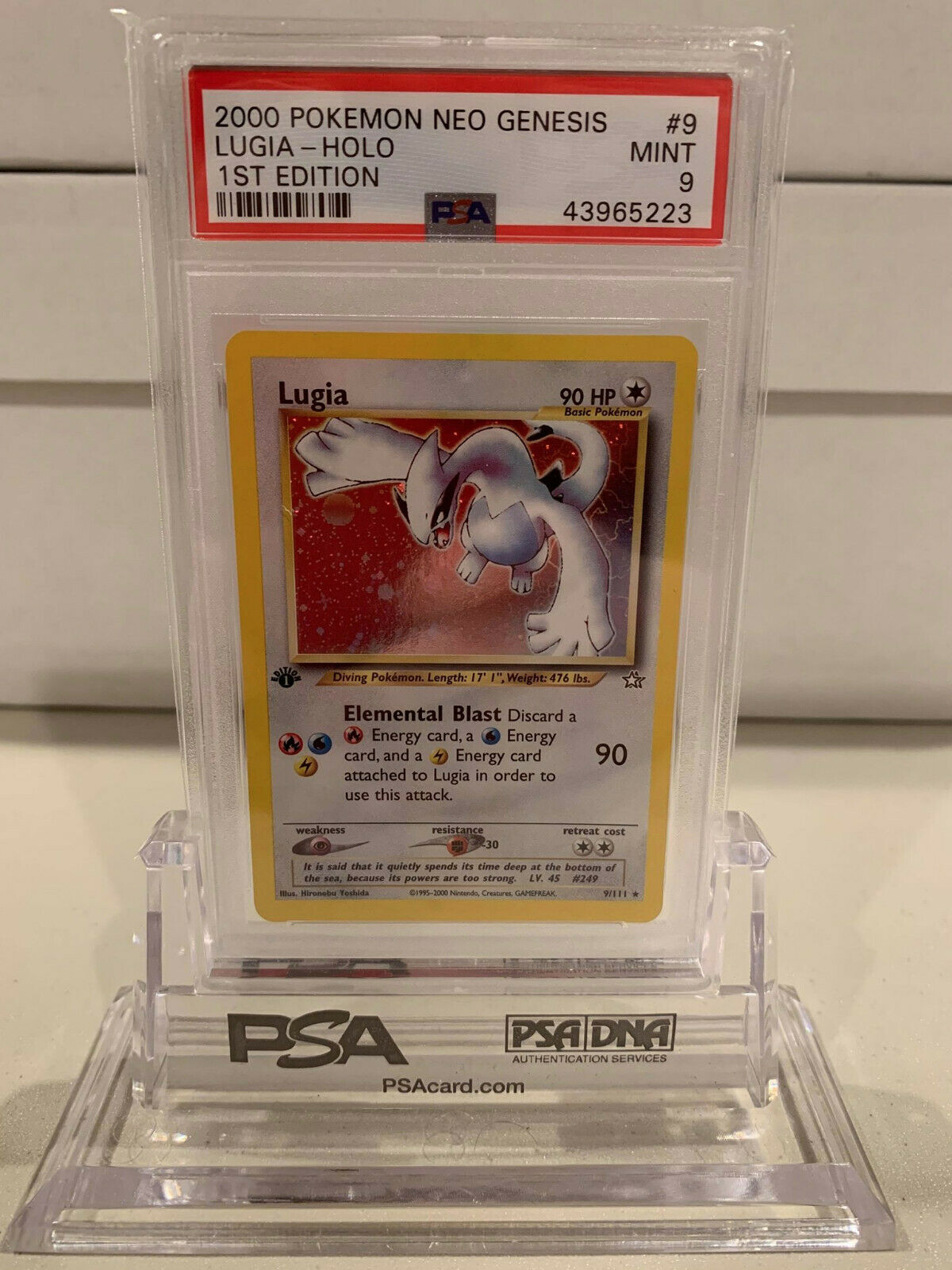 PSA 9 Holo 1st Edition Lugia Neo Genesis Pokemon Card 9111