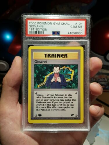 Pokemon Card  GIOVANNI  PSA 10 FIRST EDITION  Gym Challenge