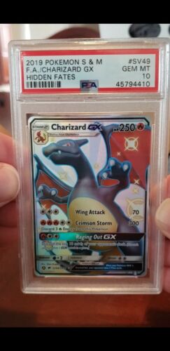 2019 Pokemon Sun  Moon Hidden Fates SV49 Shiny Charizard GX PSA 10 GEM MINT