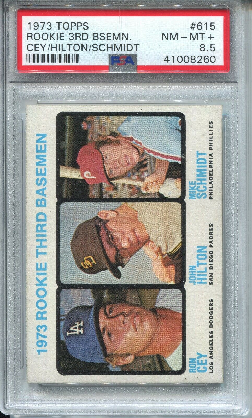 1973 Topps 615 Baseball Mike Schmidt Rookie Card RC PSA 85