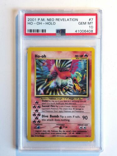 Hooh Unlimited Holo  Pokemon Card Neo Revelation PSA 10  Gem Mint 