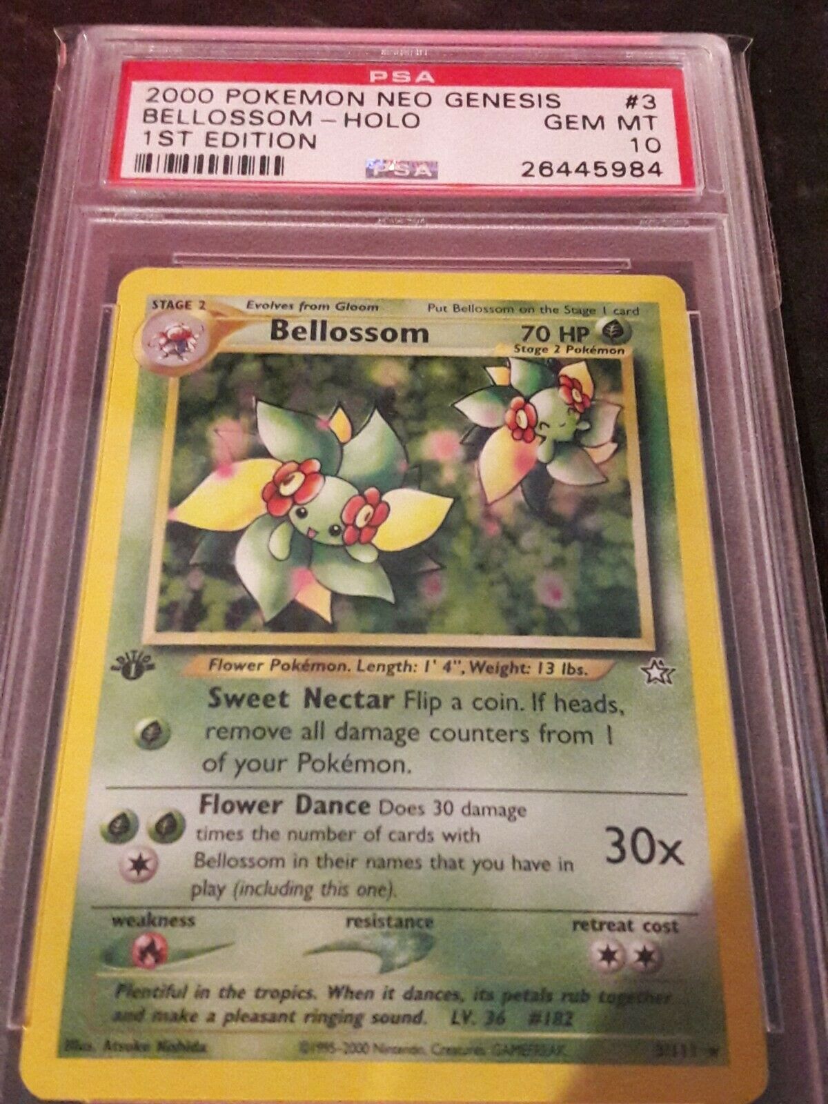 Pokemon PSA 10 1st Edition Bellossom Holo  Neo Genesis  WOTC  GEM MINT 3111