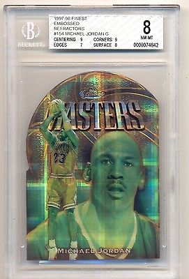 9798 Finest Gold Embossed Atomic DieCut Refractor 154 Michael Jordan74 BGS 8