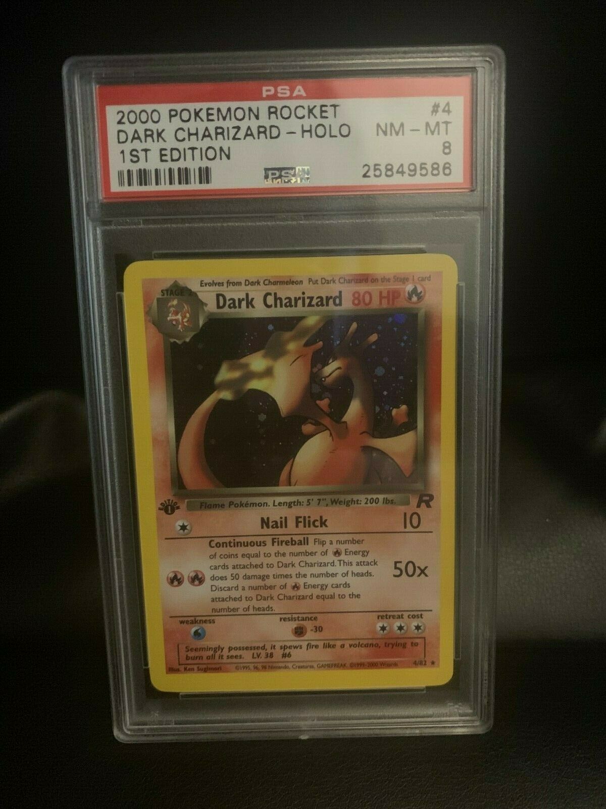 PSA 8 NMMT 1st Ed Team Rocket DARK CHARIZARD Holo 482 Pokemon Card