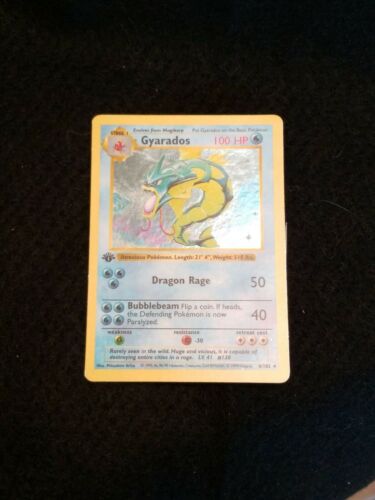 Pokemon 1st Edition Shadowless Gyarados Holofoil Card WTC