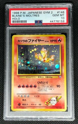 BLAINES MOLTRES 146  PSA 10 GEM MINT POKEMON JAPANESE GYM 2 HEROES HOLO CARD