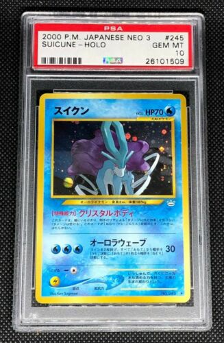 SUICUNE 245  PSA 10 GEM MINT POKEMON JAPANESE NEO REVELATION 3 HOLO CARD