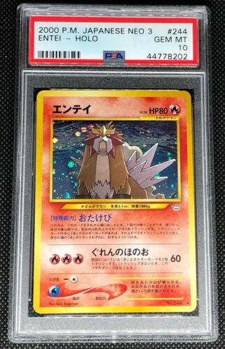 ENTEI 244  PSA 10 GEM MINT POKEMON JAPANESE NEO REVELATION 3 HOLO CARD