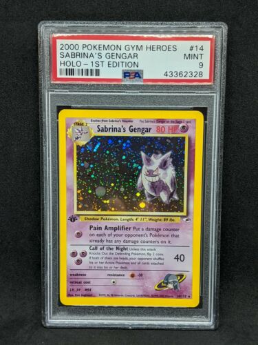 PSA 9 Mint Sabrinas Gengar 1st Edition Gym Heroes 2000 Pokemon Card 14132