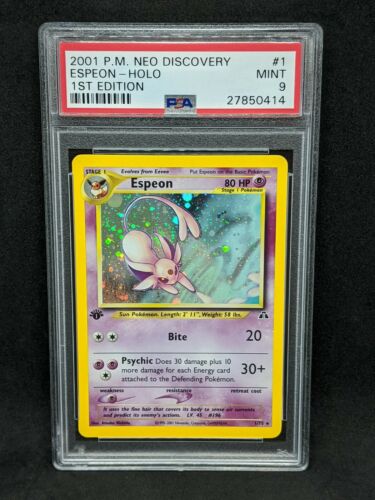 Espeon Holo 1st Edition Neo Discovery PSA 9 Mint 2001 Pokemon Card 175