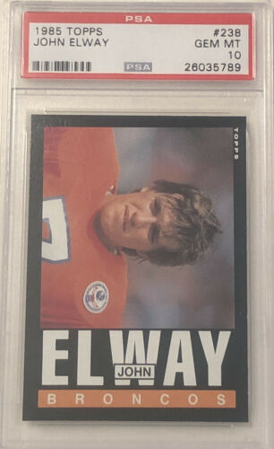 1985 Topps Football 238 John Elway Card PSA 10 Pop 20 Broncos