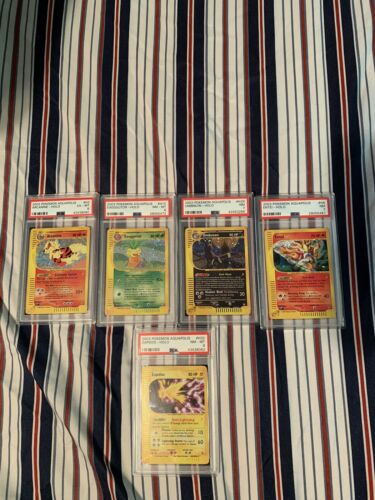 Pokemon Aquapolis Lot  Umbreon Entei Exeggutor Arcanine And Zapdos Holos Psa