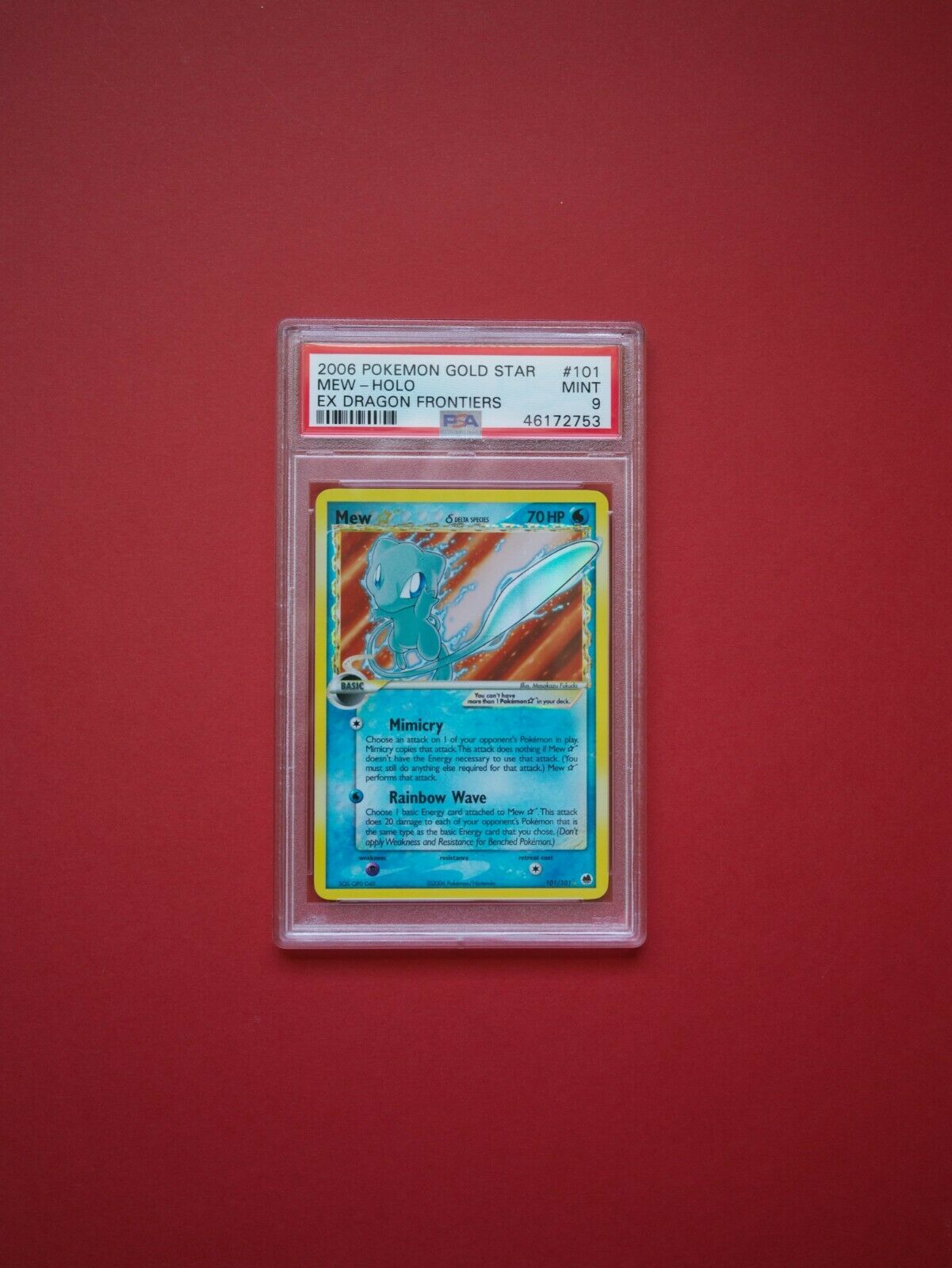 Pokemon 2006 Ex Dragon Frontiers Gold Star Mew 101101 PSA 9