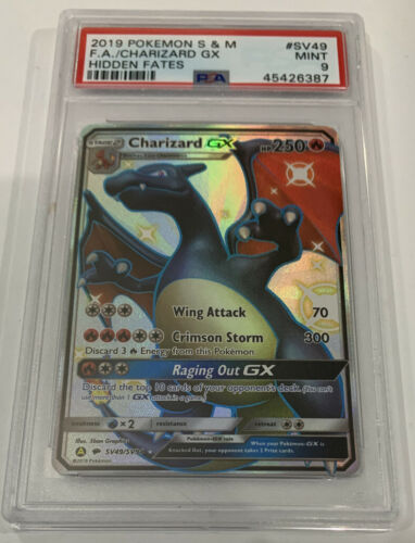 PSA 9 MINT CHARIZARD GX Full Art Pokemon Hidden Fates SV49SV94 Shiny Vault