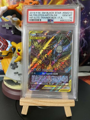 Pokemon Pokmon Karte Moltres Articuno Zapdos PSA 10 Glass Promo Hidden Fates