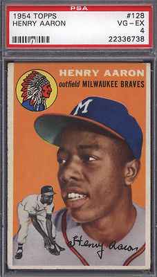 1954 Topps 128 Hank Aaron Rookie HOF Braves PSA 4 Well Centered 614660