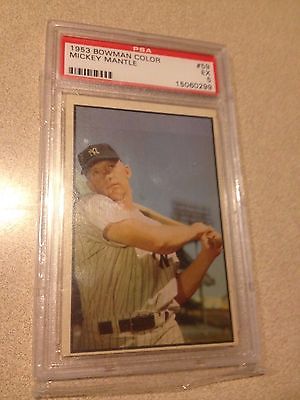 1953 BOWMAN COLOR 59 MICKEY MANTLE  PSA 5 EX 