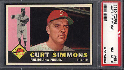 1960 Topps PSA 8 Set Break 451 Curt Simmons Phillies PSA 8 617218