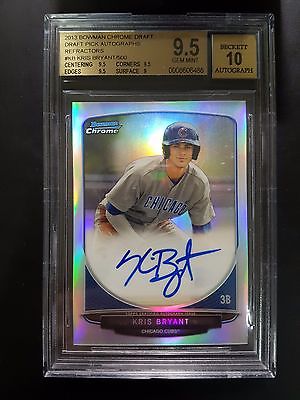 2013 Bowman Chrome Draft Refractor Kris Bryant Auto 288500 BGS 95 M1