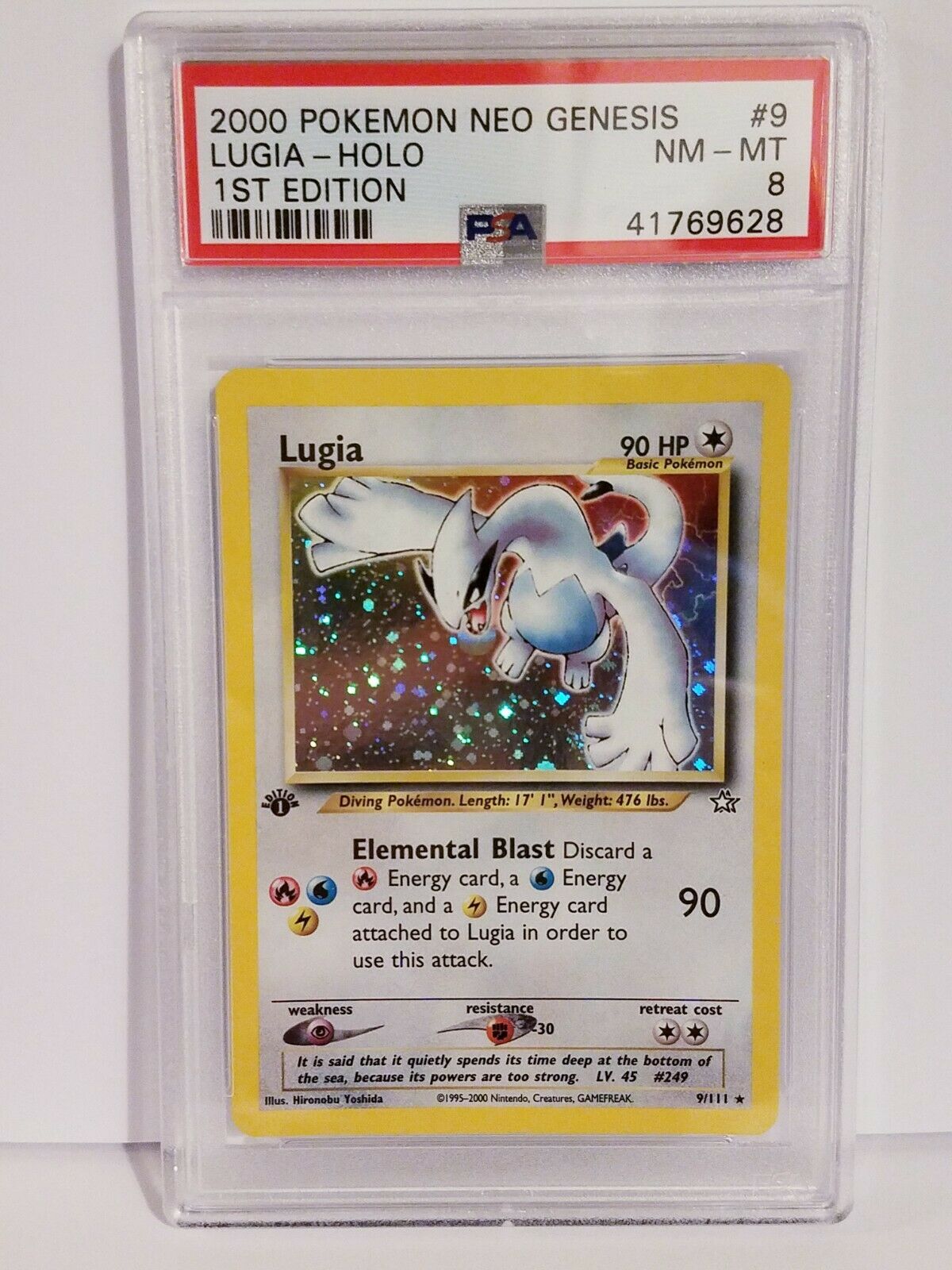 Lugia 9111 1st Edition Neo Genesis Holo PSA 8 NMMINT Condition Pokemon Card