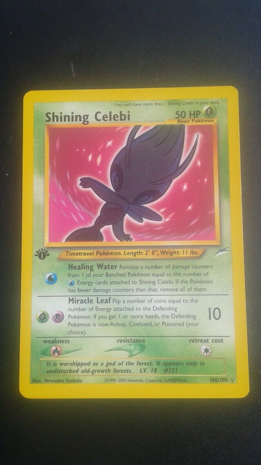 Shining Celebi 1st Edition Neo Destiny Holo Pokemon Card 106105 Near Mint
