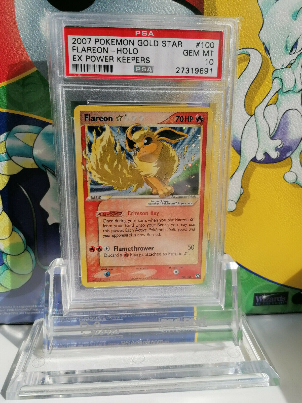 GEM MINT Flareon Flamara Gold Star Goldstar PSA HOLO Pokmon Pokemon 