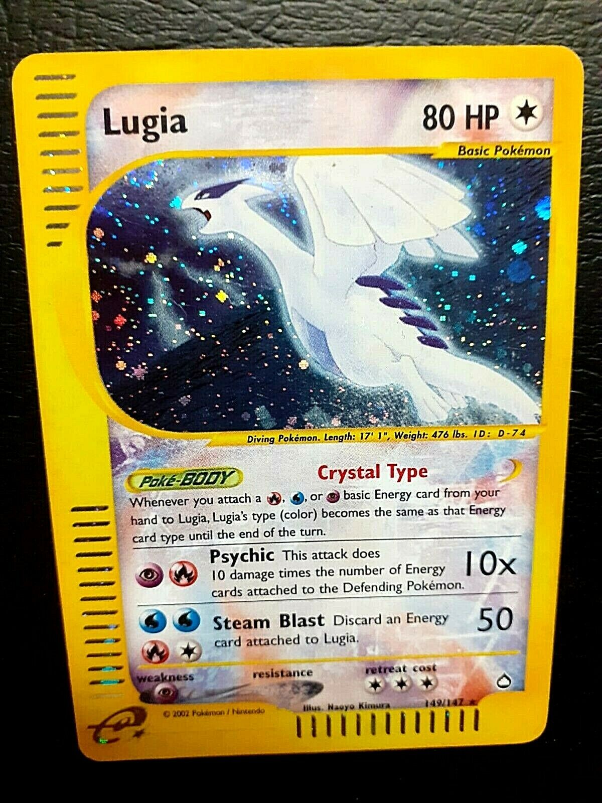 LUGIA CRYSTAL INGLESE  AQUAPOLIS  POKEMON NO CHARIZARD GOLD STAR SHINING PSA