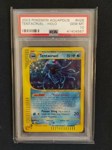 Pokemon Karte Tentacruel PSA 10 Holo Aquapolis Englisch H26H32