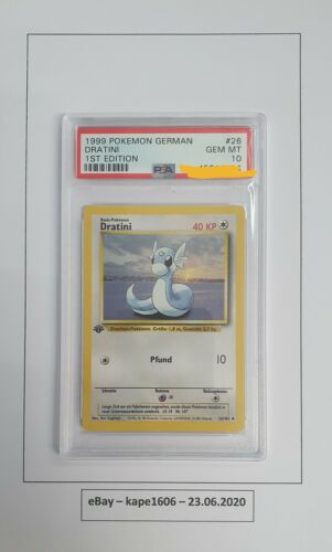 Pokemon Karte  PSA 10  DRATINI  1 Edition 26102  1999 Base