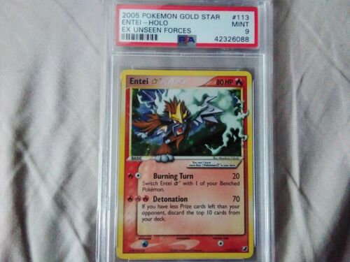 Pokemon Gold Star Entei Holo PSA9