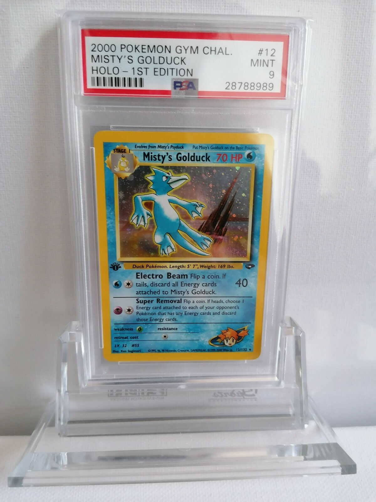 PSA 1st Edition HOLO Mistys Golduck Gym Challenge 1 Pokemon kein Glurak